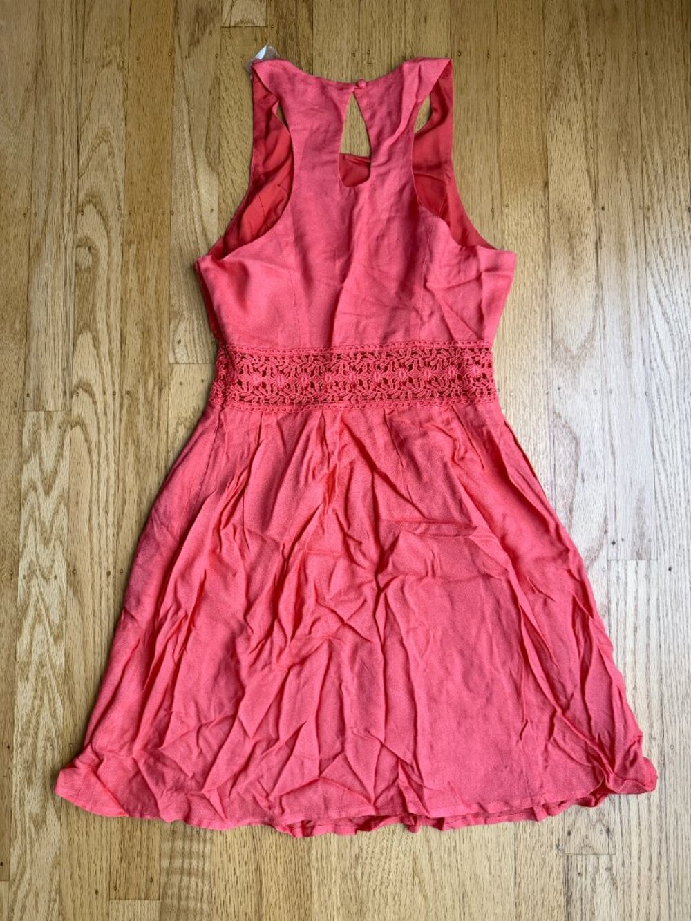 NEW UO X Kimchi Blue Coral Crochet Lace Waist Fit & Flare Open Back Dress - 0 - Picture 6 of 10